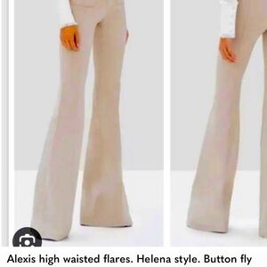 High waisted button fly flared pants